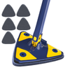 Mop cu Cap Triunghiular Teno1143, rotire 360 grade, telescopic, curatare usoara, 5 lavete incluse, 127 cm, albastru/galben deschis