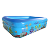 Piscina Gonflabila Pentru Copii Teno2013, podea moale, 3 inele, rezistenta, sigura pentru cel mic, uz interior/exterior,design cu animale marine, 120 x 90 x 30 cm, albastru