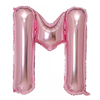 Balon in Forma de Litera M Teno1475, metalizat, pentru Petreceri/Aniversari/Evenimente, rezistent, folie, roz, 40 cm