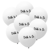 Set 6 Baloane Teno1490, pentru Petreceri/Evenimente, rezistente, elastice, usor de umflat, model BRIDE TO BE, 30 cm, alb