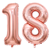 Set 2 Baloane Cifra 18Teno720, pentru Petreceri/Aniversari/Evenimente/Majorate, 105 cm, rose gold