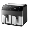 Friteuza Dubla Fara Ulei Air Fryer Teno1658, tehnologie smart sensing, programe smart chef automate, afisaj digital, capacitate 9 L, tehnologie de eliminare a grasimii, functie de pastrare la cald, tensiune alimentare 220-240 V, gri/negru