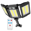 Lampa Solara Stradala 6 LED-uri Teno874, 3 capete, control prin telecomanda, senzor de miscare, 3 moduri de iluminare, protectie IP65, Waterproof, exterior, negru