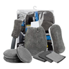 Kit pentru Curatare si Detailing Auto Teno724, interior/exterior, pamatuf, manusa, burete dublu, 3 lavete, 3 piese pentru lustruire, microfibra, gri