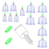 Set 12 Ventuze pentru Masaj Teno682, beneficii multiple, pompa cu vacuum, terapie, decongestionare, verde