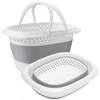 Cos de Rufe Pliabil Mic cu Manere Teno943, organizare si depozitare, multifunctional, compact, 30 litri, 42 x 32 x 28 cm, gri