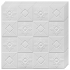 Set 10x Tapet 3D Teno847, suprafata acoperire 4.9 mp, autoadeziv, Model Patrate si Romburi, perete/tavan, waterproof, usor de montat, design modern, 70x77 cm, alb