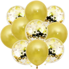 Set 10 Baloane Teno769, Confeti, pentru Petreceri/Aniversari/Evenimente, o singura dimensiune, 2 culori, latex, gold
