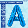 Balon in Forma de Litera A Teno1021, metalizat, pentru Petreceri/Aniversari/Evenimente,rezistent, folie, albastru, 40 cm