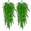 Set 2 Plante Artificiale Tip Iedera Teno1128, ramuri agatatoare, aspect natural, rezistente la conditii meteo, frunze detasabile, interior/exterior, 85 cm, verde
