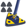 Mop cu Cap Triunghiular Teno550, rotire 360 grade, telescopic, curatare usoara, 4 lavete incluse, 127 cm, albastru/galben deschis