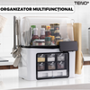 Organizator Multifunctional pentru Bucatarie Teno483,suport sticle, rafturi pentru condimente, cuier pentru ustensile, suport cutite, 46 x 26 x 43 cm, alb