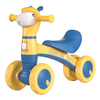Bicicleta cu 4 Roti fara Pedale Oita Teno1104, structura stabila, cap luminos, functie cu muzica, lansator de baloane incorporat, 56 x 43 x 28 x 30 cm, 1-3 ani, albastru/galben