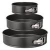 Set 3 Tavi pentru Copt Teno1634, forma rotunda, baza detasabila, antiaderente, rezistente, usor de curatat, 4/7/9 inch, negru