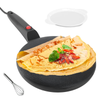 Tigaie Electrica pentru Clatite Teno1665, gatire fara ulei, usor de utilizat, suprafata mare, buton intuitiv, maner rezistent, tavita si tel incluse, 110-220 V, negru