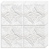 Set 10x Tapet 3D Teno810, suprafata acoperire 4.9 mp, autoadeziv, Model Floral Diamant, perete/tavan, waterproof, usor de montat, design modern, 70x70 cm, alb