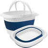 Cos de Rufe Pliabil Mic cu Manere Teno942, organizare si depozitare, multifunctional, compact, 30 litri, 42 x 32 x 28 cm, albastru