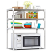 Raft Universal Teno1484, pretabil cuptor cu microunde, pentru bucatarie/baie/sufragerie, 3 niveluri, din otel inoxidabil, usor de montat, capacitate ridicata, alb