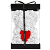 Ursulet din Trandafiri de Spuma Teno1591, floral alb cu burtica rosie, handmade, cutie transparenta, 25 cm