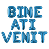 Set 12 Baloane Teno1286, Litere, pentru Petreceri/Aniversari/Evenimente, o singura dimensiune, o culoare, metalizate, folie, model BINE ATI VENIT albastru, 45 cm