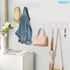 Set 2 Cuiere Autoadezive Teno1555, cu agatatori duble, pentru baie/hol/bucatarie, puternice, ajustabile, usor de montat, waterproof, transparent