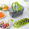 Feliator de Legume 22 in 1 Teno1635, multifunctional, 8 taieturi, accesorii pentru tocat, maruntit, feliat, julienne, separator de oua, lame de inox, caseorla de depozitare, manere , verde