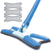 Mop cu Cap in Forma de X Teno1148, rotire 360 grade, telescopic, curatare usoara, 3 lavete incluse, 123 cm, albastru deschis