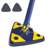 Mop cu Cap Triunghiular Teno1145, rotire 360 grade, telescopic, curatare usoara, 2 lavete incluse, 127 cm, albastru/galben deschis