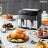 Friteuza Dubla Fara Ulei Air Fryer Teno1658, tehnologie smart sensing, programe smart chef automate, afisaj digital, capacitate 9 L, tehnologie de eliminare a grasimii, functie de pastrare la cald, tensiune alimentare 220-240 V, gri/negru