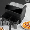 Friteuza Dubla Fara Ulei Air Fryer Teno1658, tehnologie smart sensing, programe smart chef automate, afisaj digital, capacitate 9 L, tehnologie de eliminare a grasimii, functie de pastrare la cald, tensiune alimentare 220-240 V, gri/negru