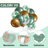Set 15 Baloane Teno305, Model Frunze, pentru Petreceri/Aniversari/Evenimente, o singura dimensiune, 3 culori, latex, verde/auriu/transparent