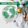 Set 15 Baloane Teno305, Model Frunze, pentru Petreceri/Aniversari/Evenimente, o singura dimensiune, 3 culori, latex, verde/auriu/transparent