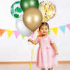 Set 15 Baloane Teno305, Model Frunze, pentru Petreceri/Aniversari/Evenimente, o singura dimensiune, 3 culori, latex, verde/auriu/transparent