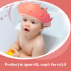 Palarie de Baie pentru Copii Teno®, protectie impotriva samponului pentru ochi si urechi, reglabila, forma coroana rege/regina