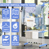 Uscator Vertical pentru Rufe si Haine Teno290, 3 niveluri, mobil, pliabil, pentru spatii mici, suport umerase, cadru rezistent, inaltime 175cm, albastru