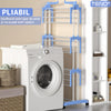 Uscator Vertical pentru Rufe si Haine Teno290, 3 niveluri, mobil, pliabil, pentru spatii mici, suport umerase, cadru rezistent, inaltime 175cm, albastru