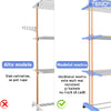 Uscator Vertical pentru Rufe si Haine Teno290, 3 niveluri, mobil, pliabil, pentru spatii mici, suport umerase, cadru rezistent, inaltime 175cm, albastru