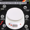 Cantar Electronic de Bucatarie Teno646, bol inclus, capacitate maxima 5 kg, acuratete 1 g, afisaj digital, resetare la pornire, 3 unitati de masura, functionare cu baterii 2 x AA, alb