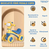 Bicicleta cu 4 Roti fara Pedale Oita Teno1104, structura stabila, cap luminos, functie cu muzica, lansator de baloane incorporat, 56 x 43 x 28 x 30 cm, 1-3 ani, albastru/galben