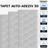 Set Tapet 3D Teno385, suprafata acoperire 2.45 mp, autoadeziv, waterproof, design modern, usor de montat, 70x35cm, alb