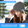 Caciula Bluetooth Unisex Teno1494, hands-free, microfon, difuzoare stereo incorporate, sistem audio detasabil, curatare usoara, comoda, pentru alergare/drumetii, gri deschis