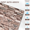 Set 10x Tapet Caramida 3D Teno1088, Model Piatra Naturala, suprafata acoperire 5.3. mp, autoadeziv, waterproof, usor de montat, design modern, 70x77 cm, maro deschis