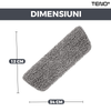 Set 3 Rezerve pentru Mop cu Cap Dreptunghiular Teno1245, rotire 360 grade, 34 x 12 cm, gri