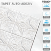 Set 10x Tapet 3D Teno810, suprafata acoperire 4.9 mp, autoadeziv, Model Floral Diamant, perete/tavan, waterproof, usor de montat, design modern, 70x70 cm, alb