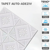 Set Tapet 3D Teno111, autoadeziv, perete/tavan, model floare, waterproof, usor de montat, design modern, 70x70 cm, alb