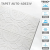 Set 10x Tapet 3D Teno822, suprafata acoperire 4.9 mp, autoadeziv, Model Floral Cerc, perete/tavan, waterproof, usor de montat, design modern, 70x77 cm, alb