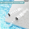 Set 2 Bucati Irigator / Dus Lavaj Nazal Teno528, dispozitiv curatare sinusuri si decongestie nazala, cap din silicon, 10ml, transparent