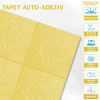 Set 10x Tapet 3D Teno1306, Model Carouri si Flori, suprafata acoperire 4.9 mp, autoadeziv, waterproof, usor de montat, design modern, 70x70 cm, galben
