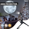 Mini Proiector Teno1452, proiecție Luna/Pamant, trepied stabil si ajustabil, rotire 360 de grade, lentila HD, luminozitate ridicata, conectivitate USB, negru