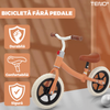 Bicicleta fara Pedale Teno1116, inaltime reglabila, manere anti-alunecare, sa confortabila waterproof, roti de 12 inch, cauciuc rezistent, 2-5 ani, portocaliu